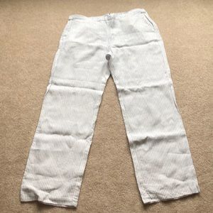 Cazzual White & Black Linen Pants Size 4